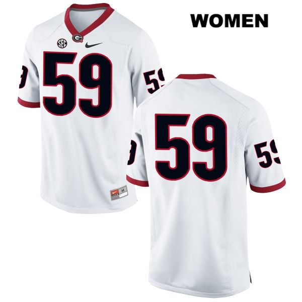 Georgia Bulldogs Women's Robert Hill #59 NCAA No Name Authentic White Nike Stitched College Football Jersey VAB4856BC